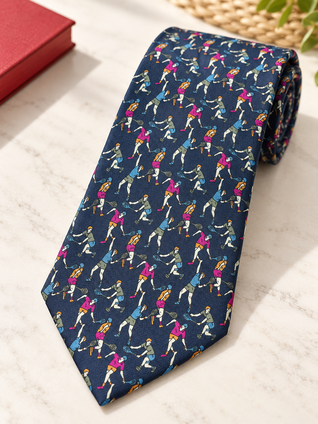Tennis Graphic Preppy Kravat