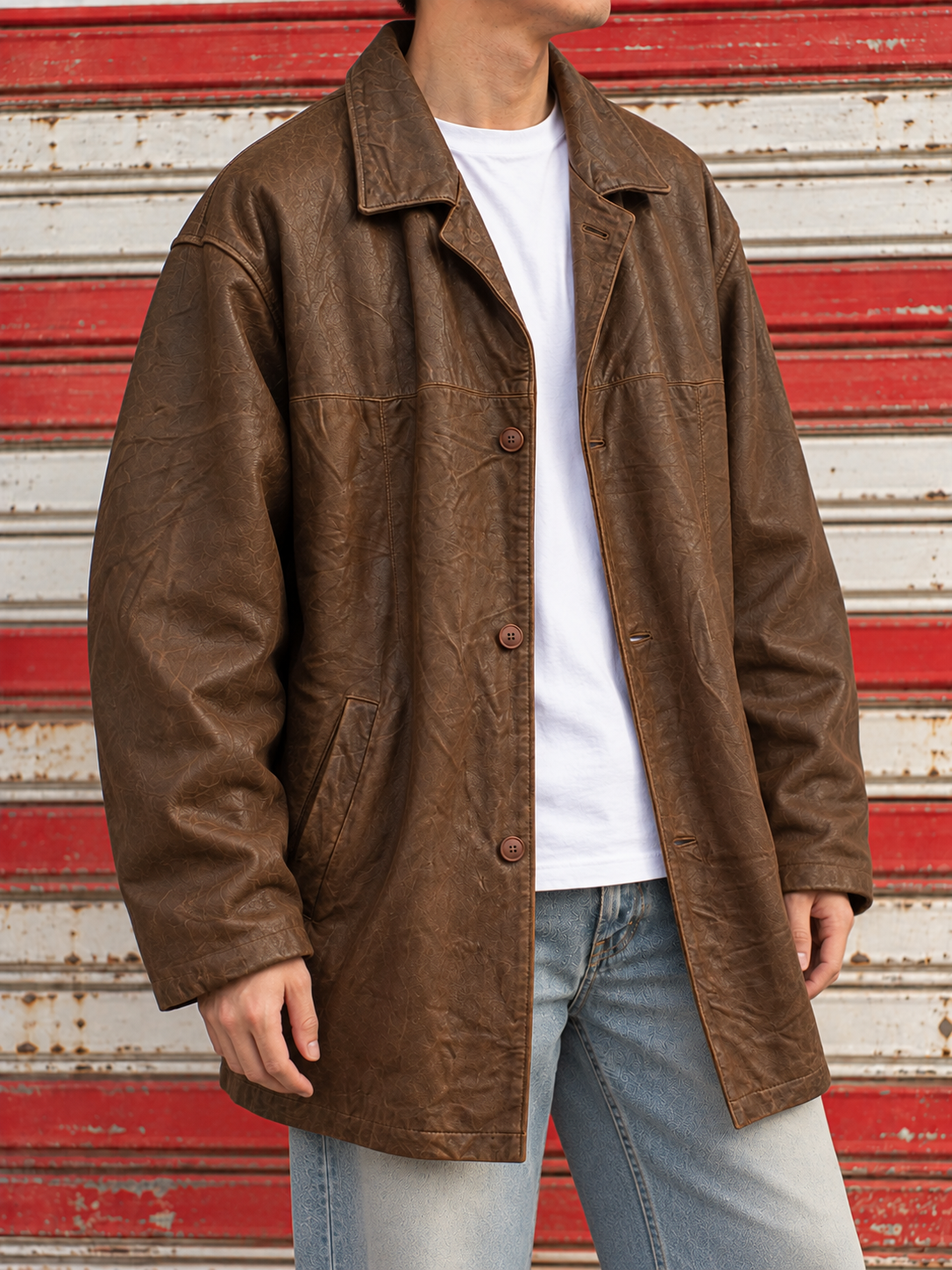 TRAPPER Original Brown Blazer Deri Ceket