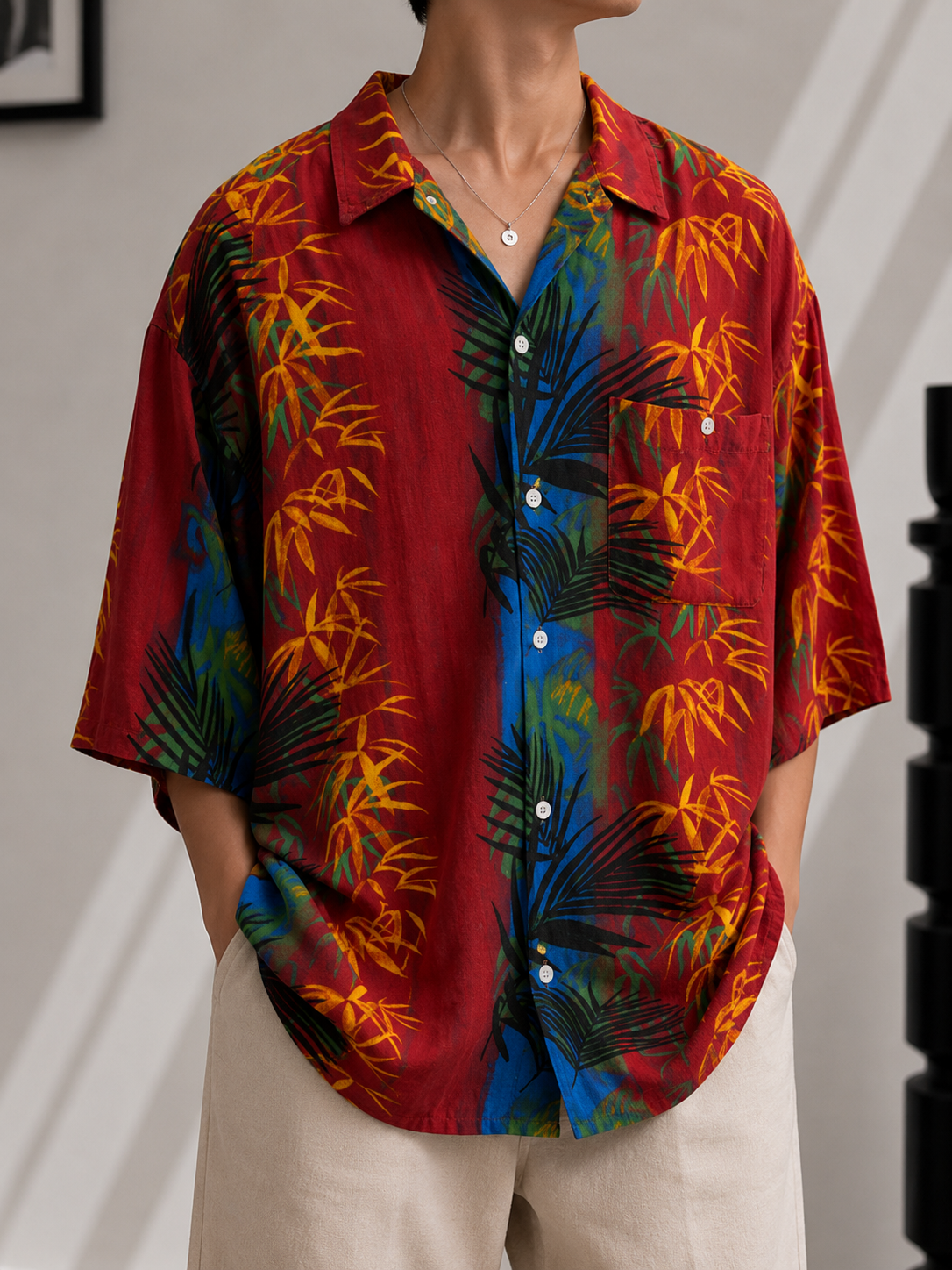 Tropikal&Hawaii Oversize Gömlek
