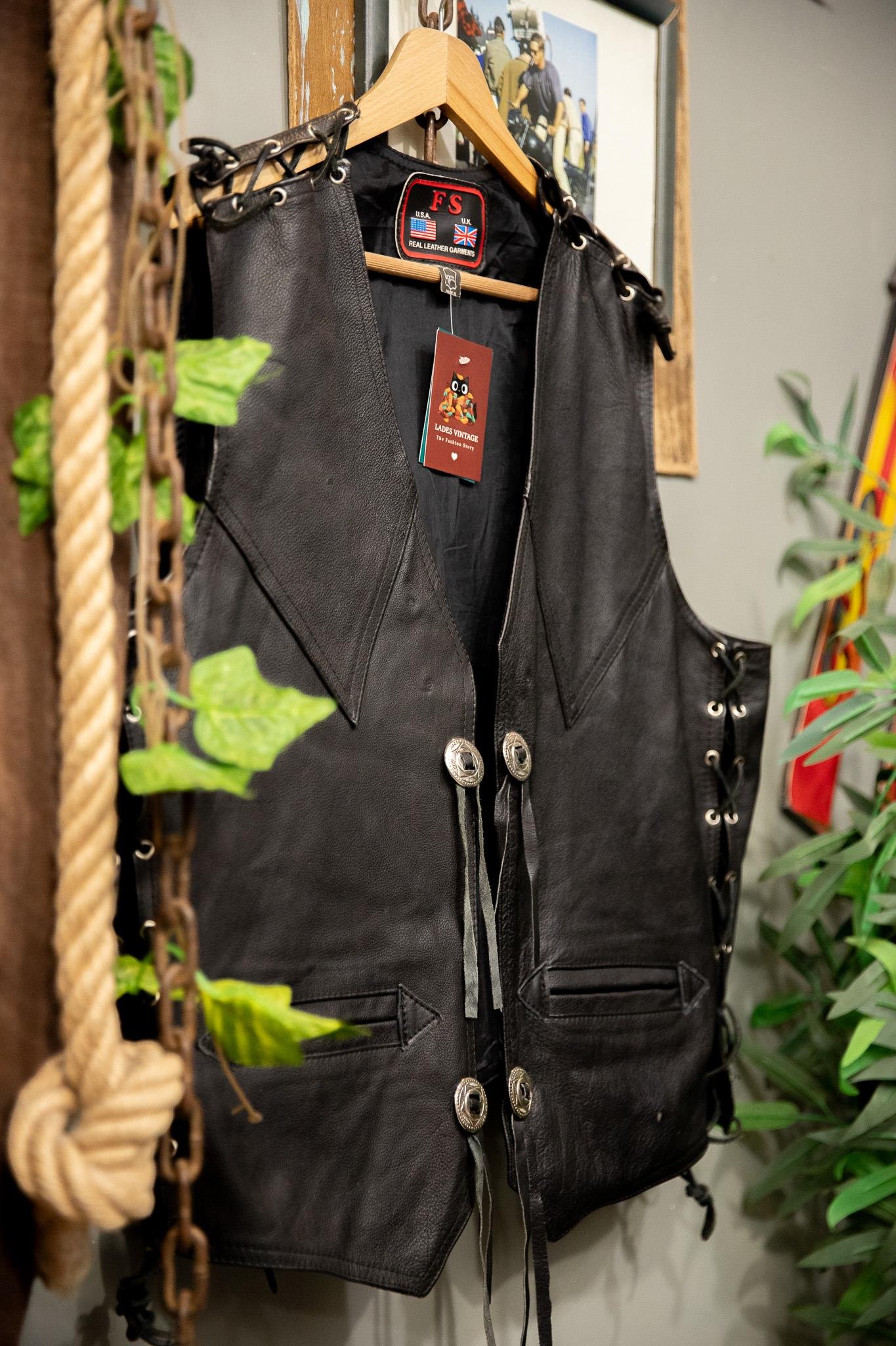 U.S.A Rugged Leather Vest 