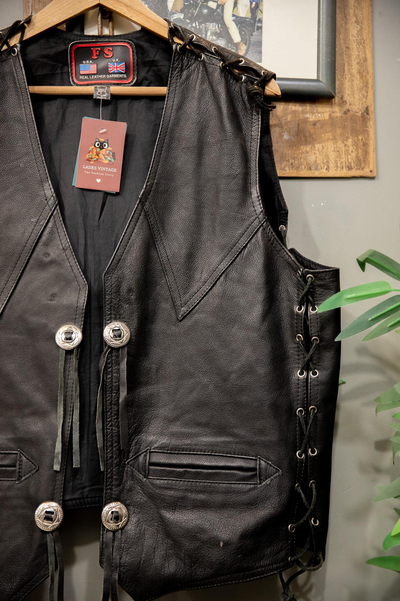 U.S.A Rugged Leather Vest 