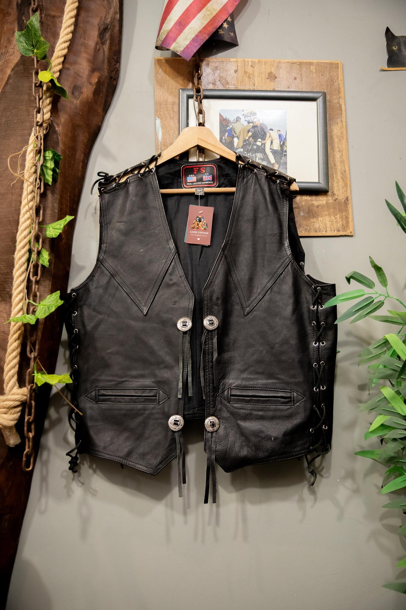 U.S.A Rugged Leather Vest 