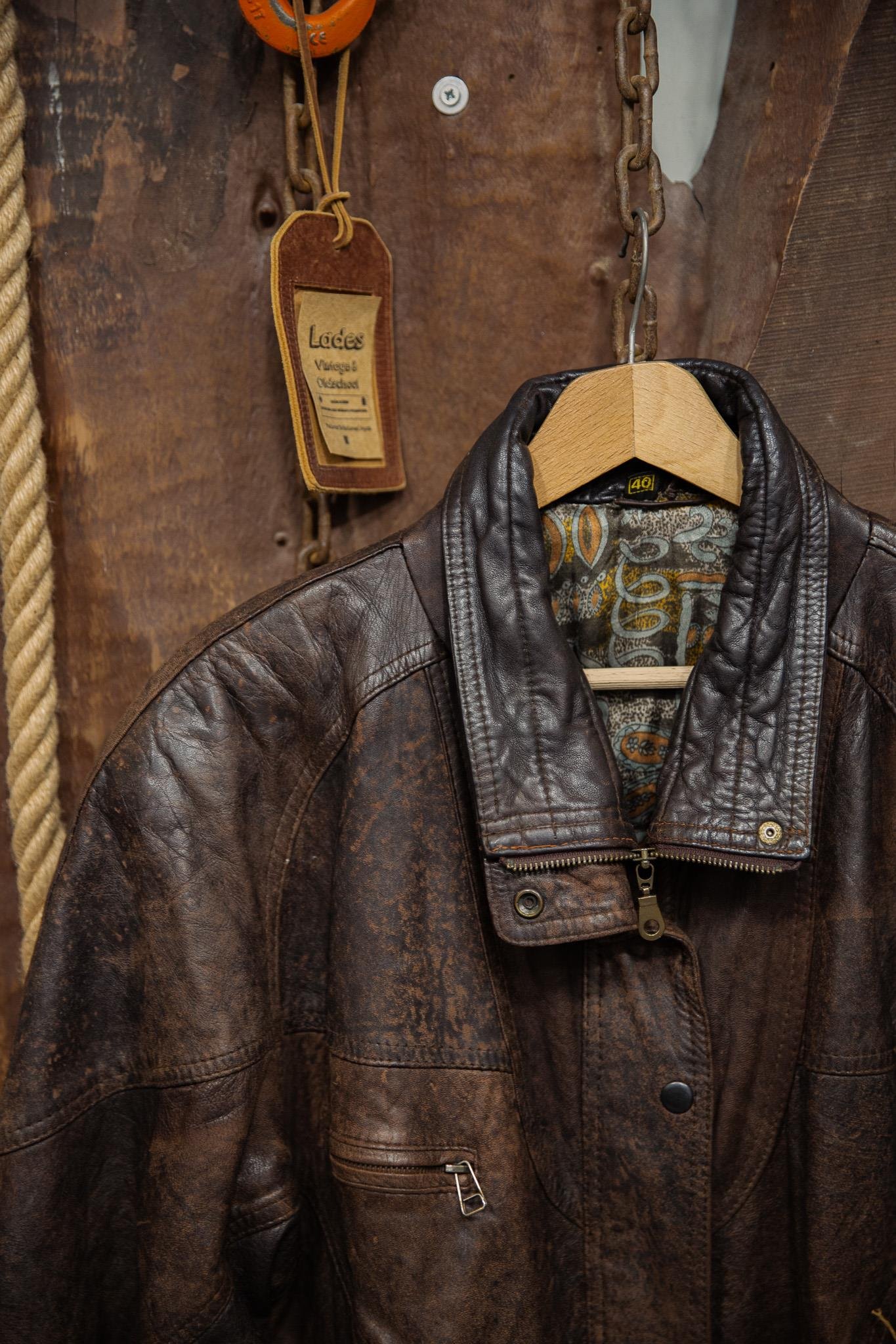 Unique Vintage Unisex Bomber Deri Ceket