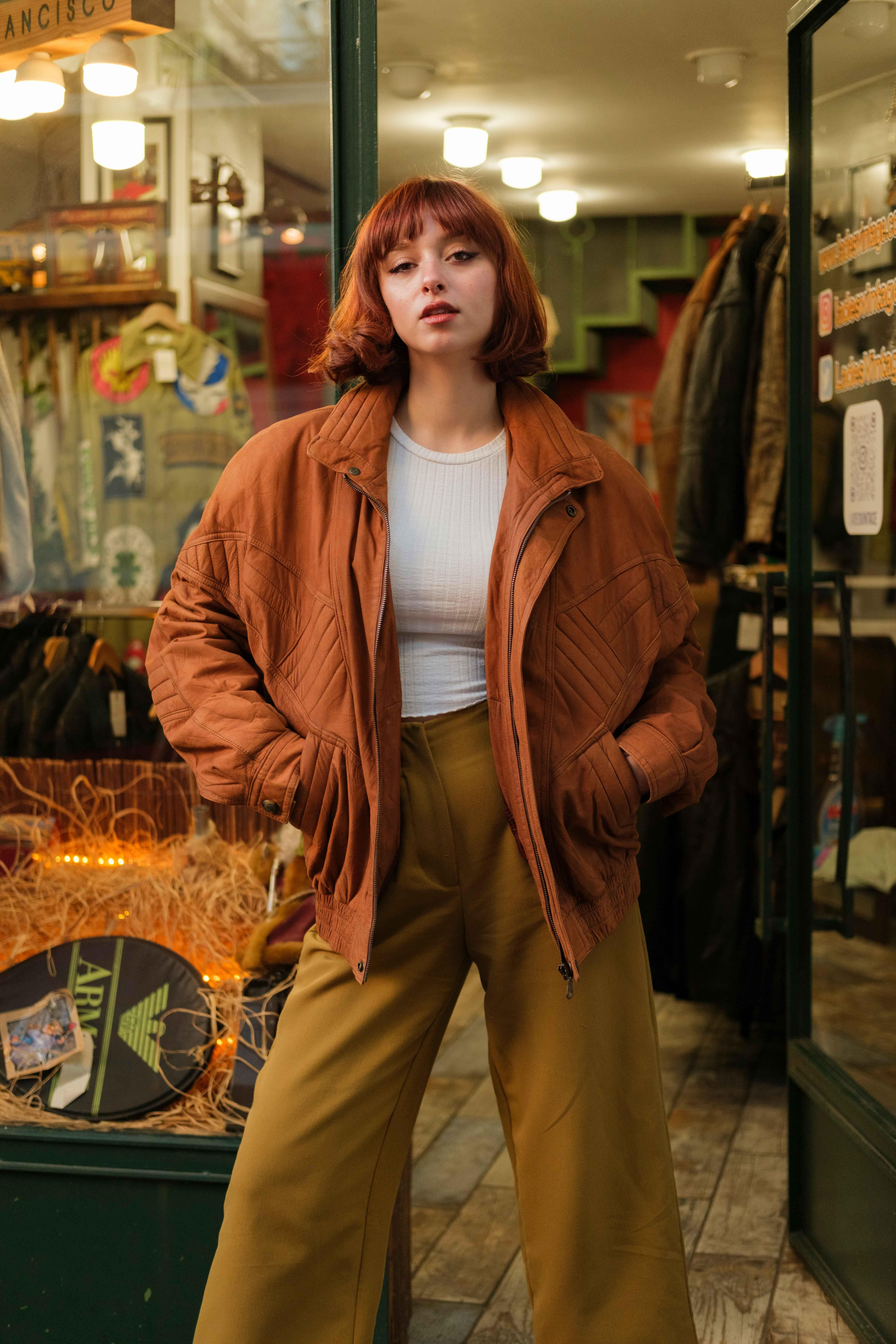 UNİSEX BOMBER MODEL DERİ CEKET
