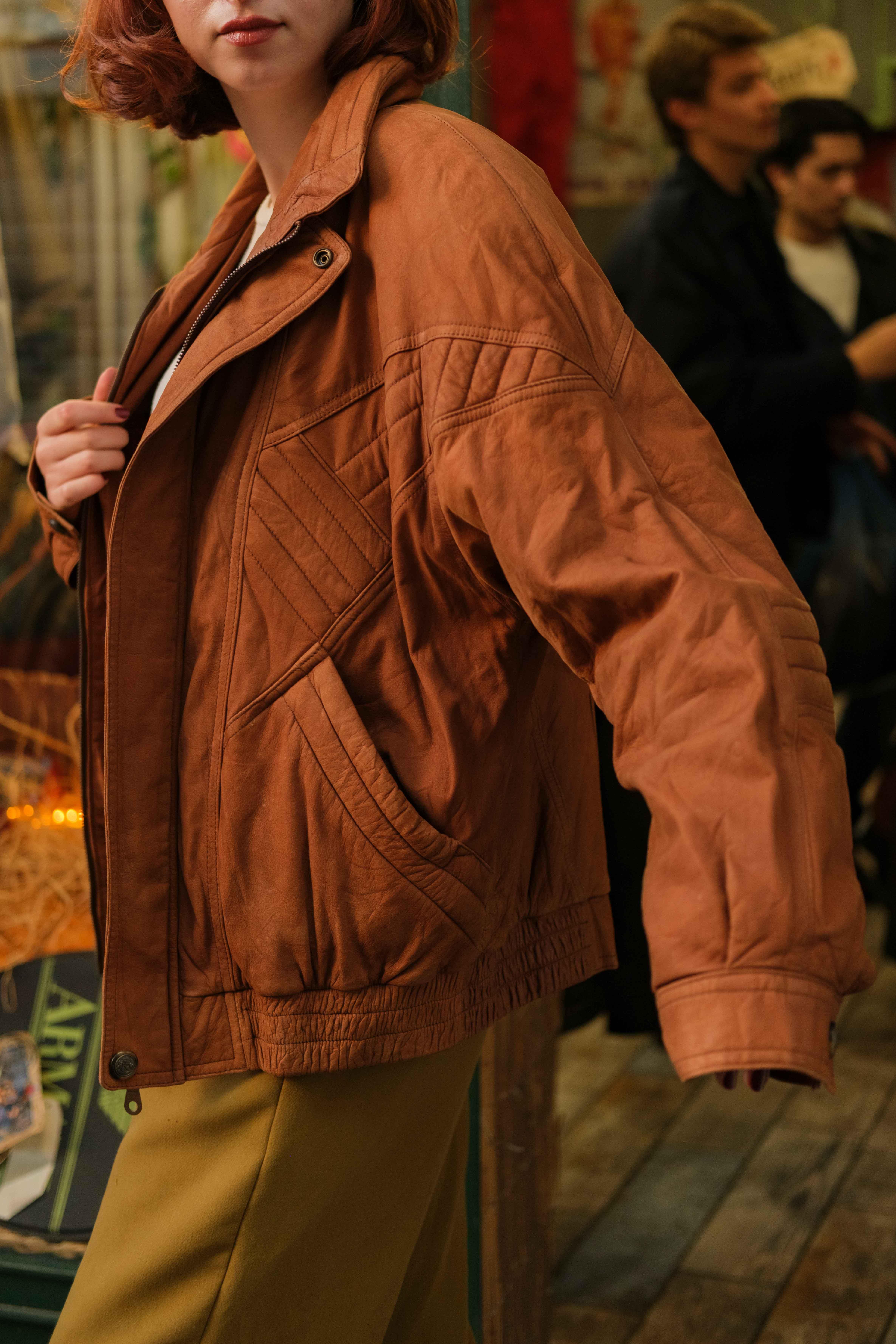 UNİSEX BOMBER MODEL DERİ CEKET