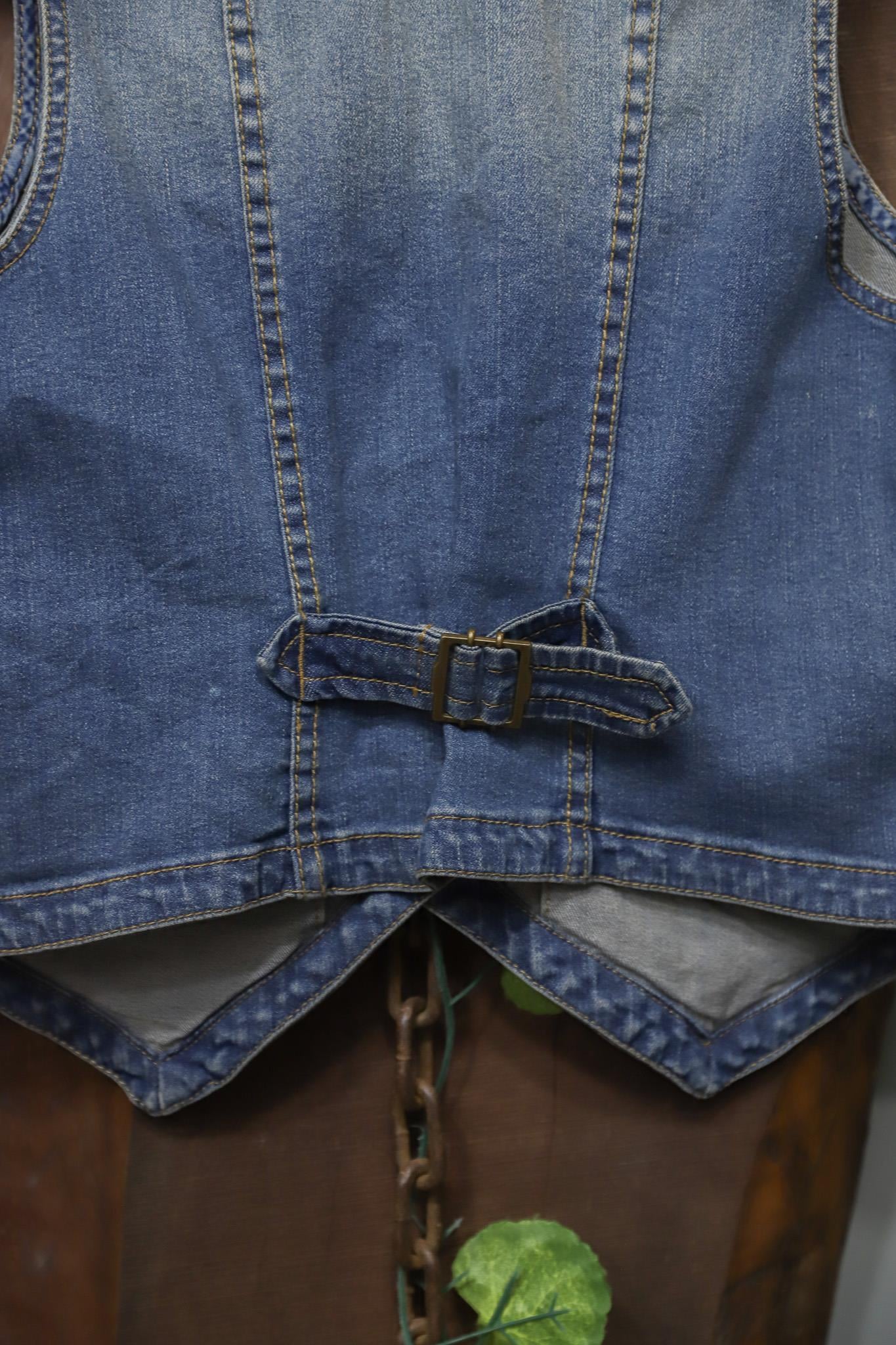 Vest Blue 90's Kot Yelek/Ceket
