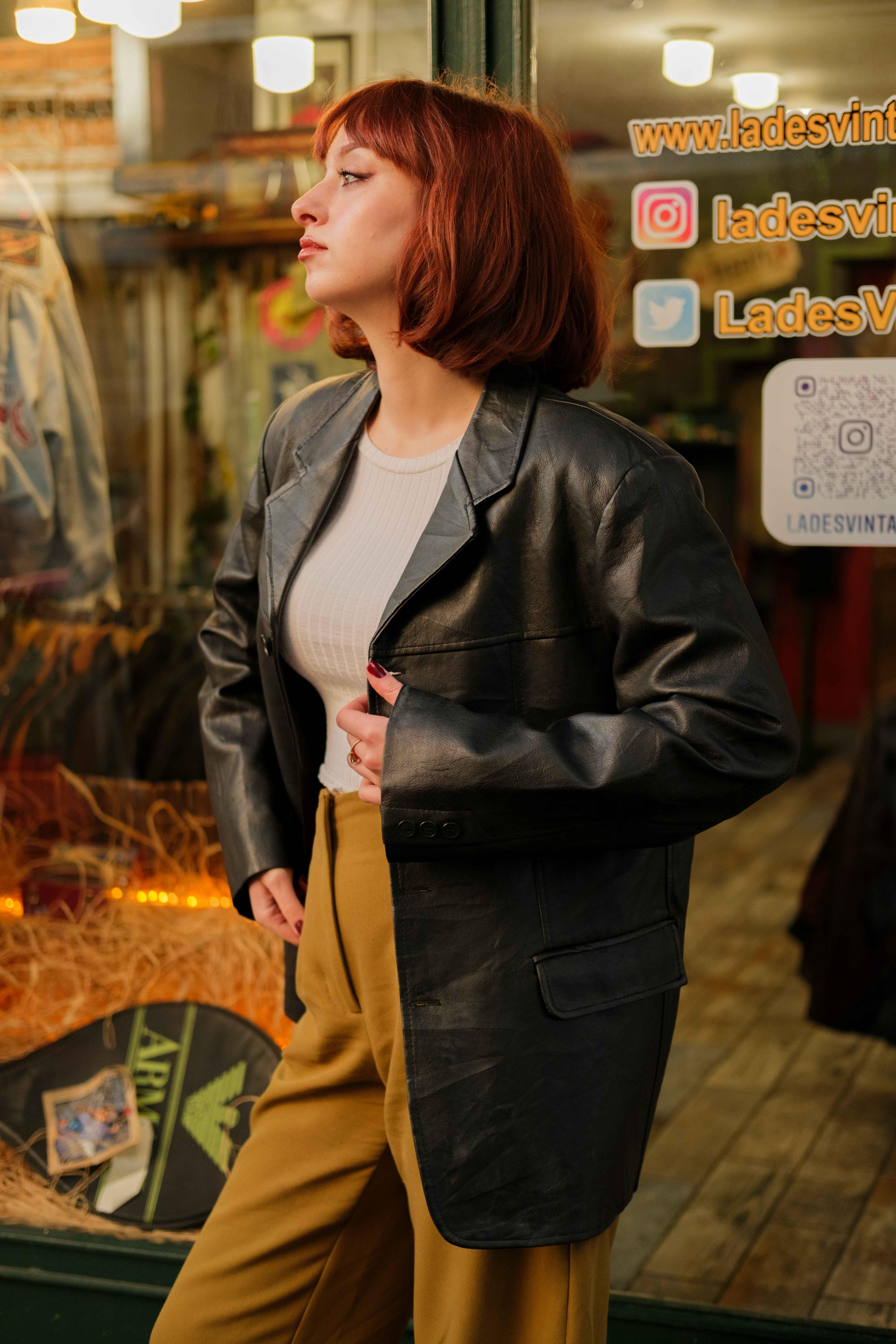 Vintage 90's Blazer Model Unisex Deri Ceket