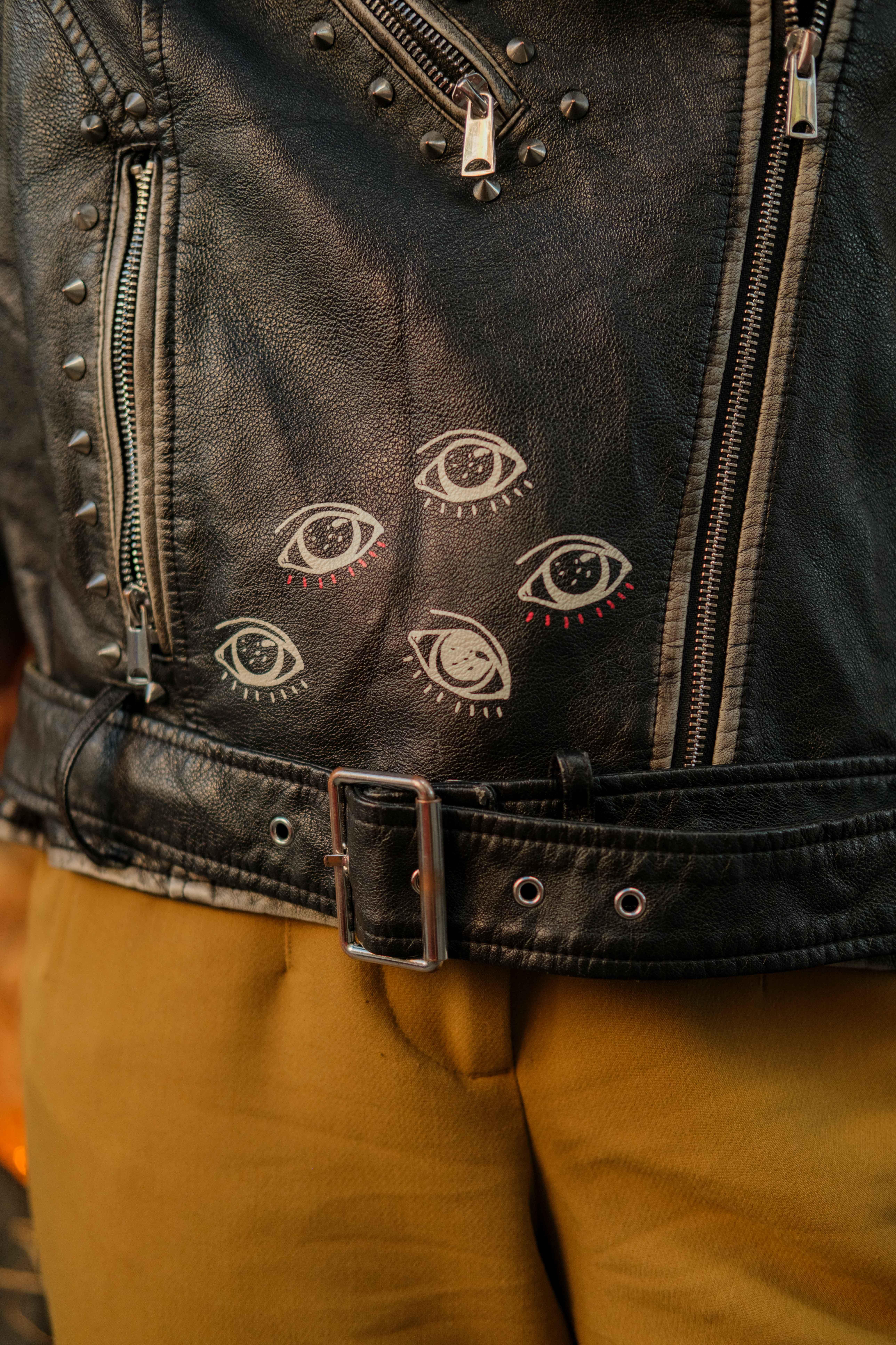 Vintage PULL&BEAR Tasarım Biker Deri Ceket