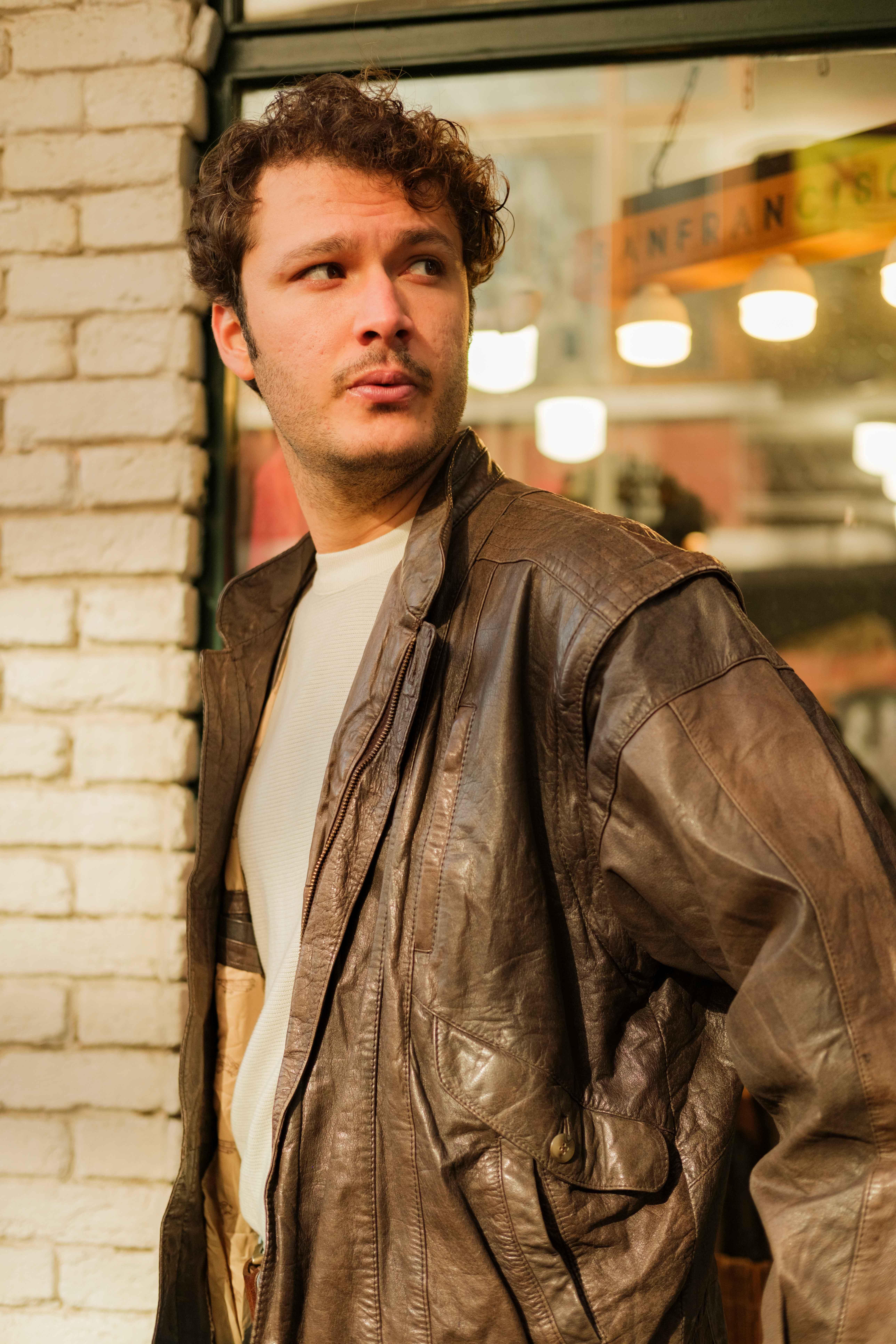 Vintage Trapper Bomber Unisex Deri Ceket