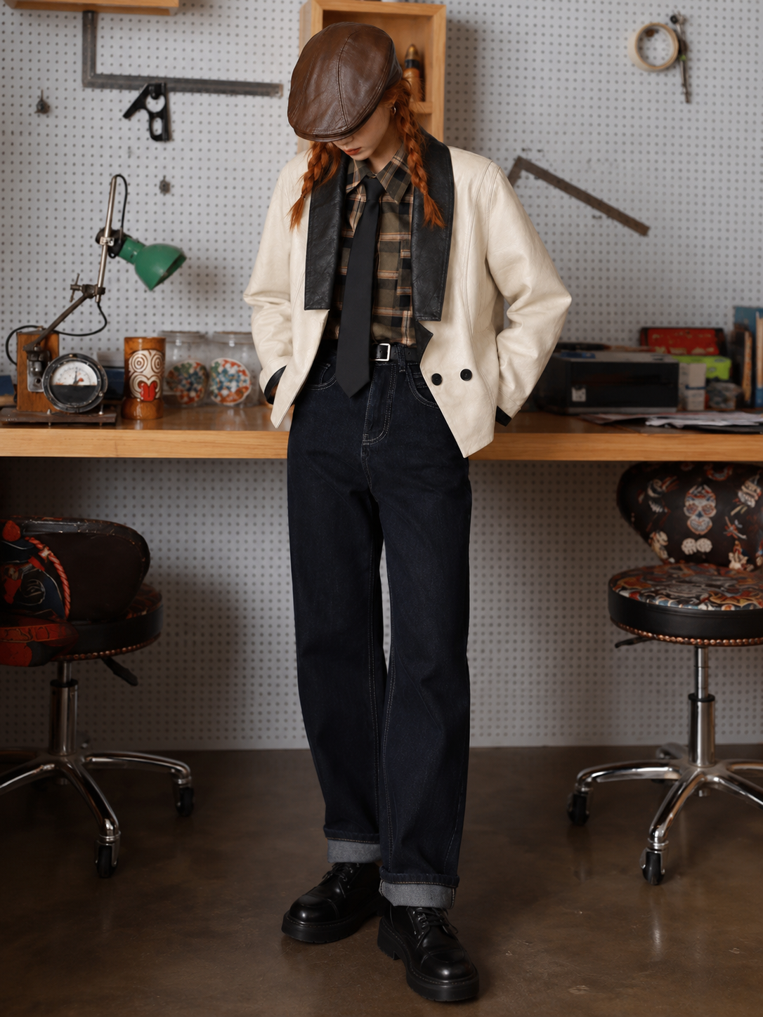 White&Black 1990s Blazer Deri Ceket