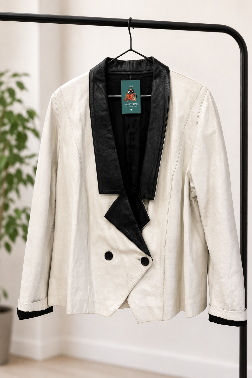 White&Black 1990s Blazer Deri Ceket
