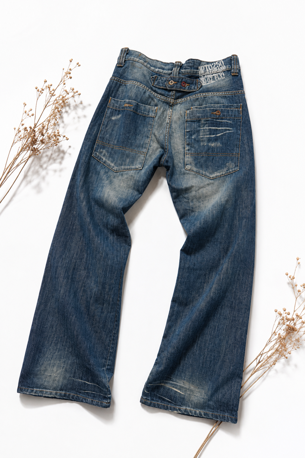 Y2K Cinch-Back Washed Loose Pantolon
