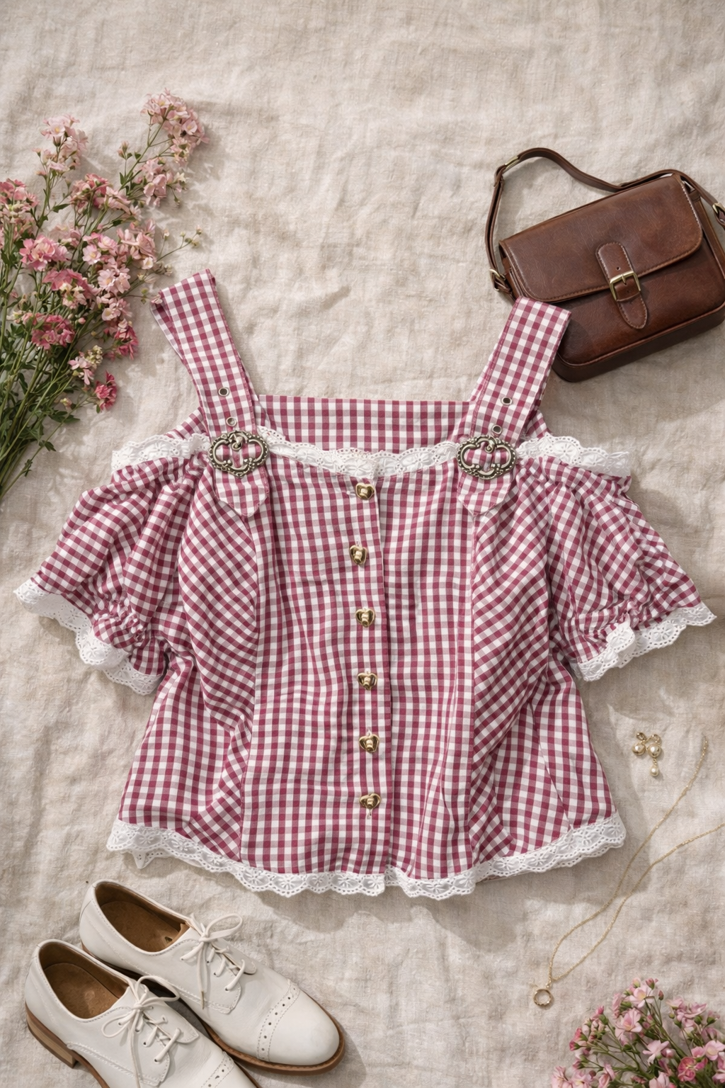 Y2K Ekose Gingham Crop
