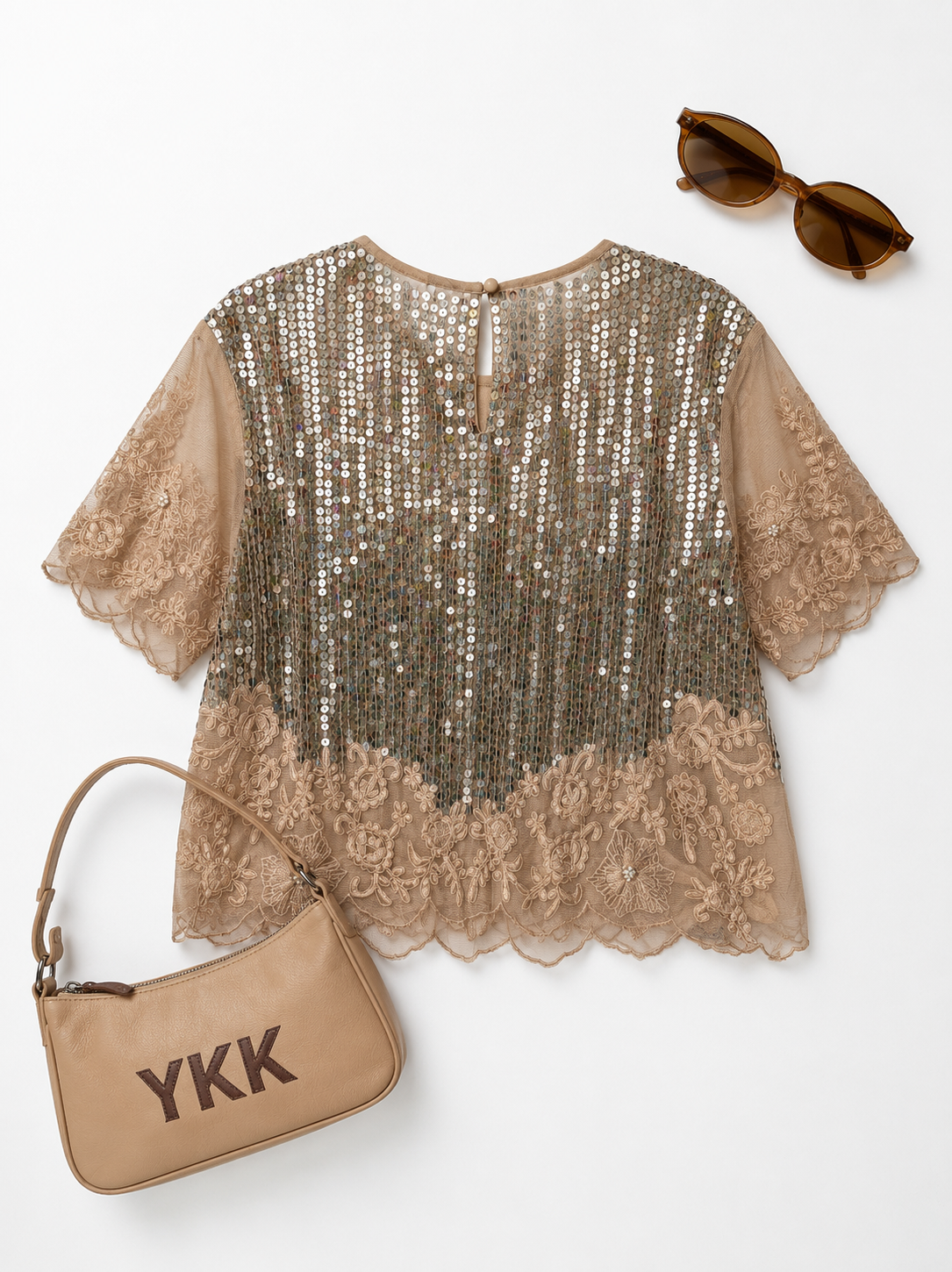 Y2K Glam&Flapper Dantelli Gece Bluz