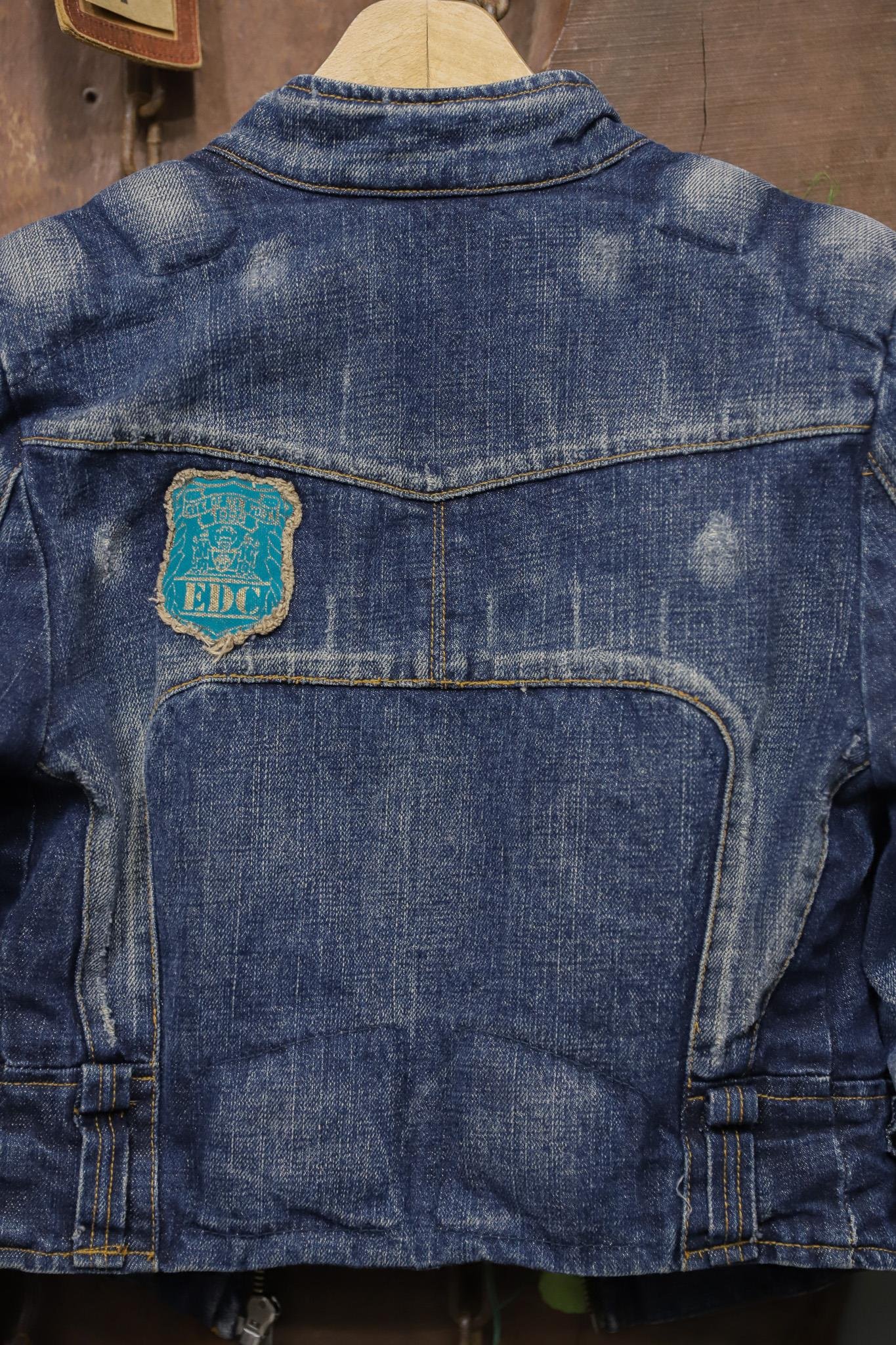 Y2K Moto Denim PatchWork Ceket