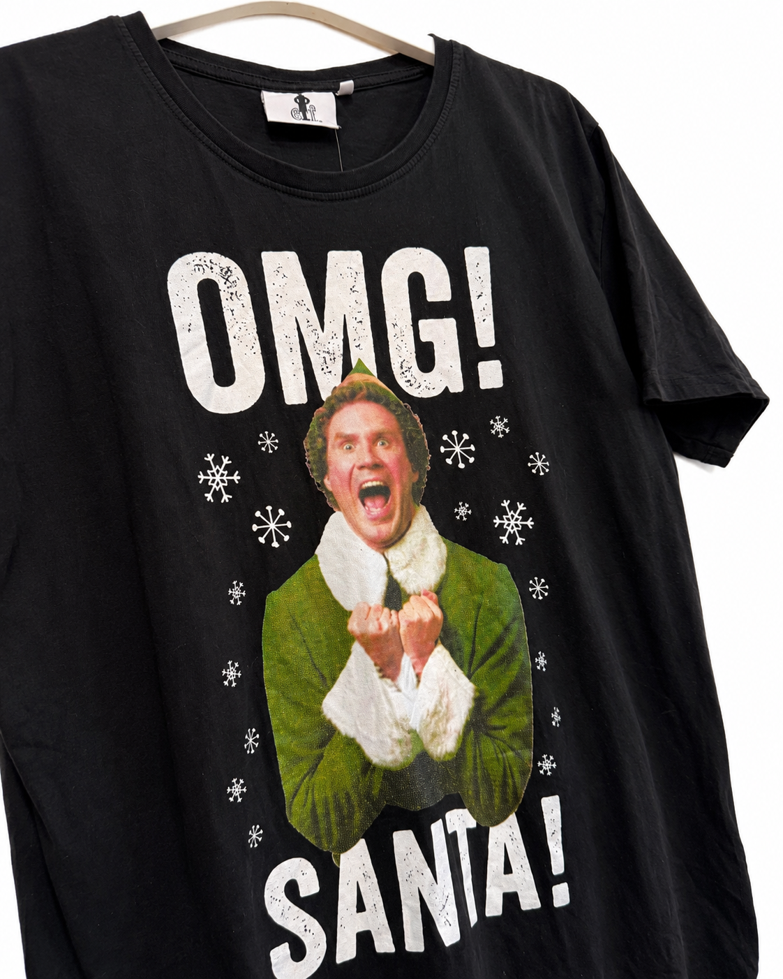 Y2K 'OMG! SANTA! Baskılı Tişört