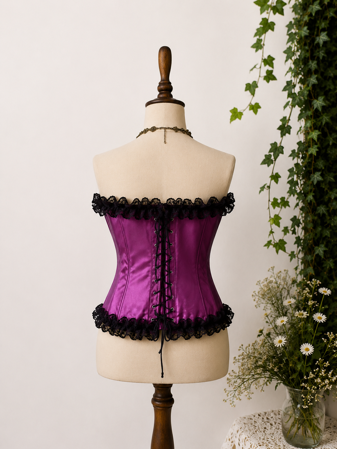 Y2K Purple Satin Korse