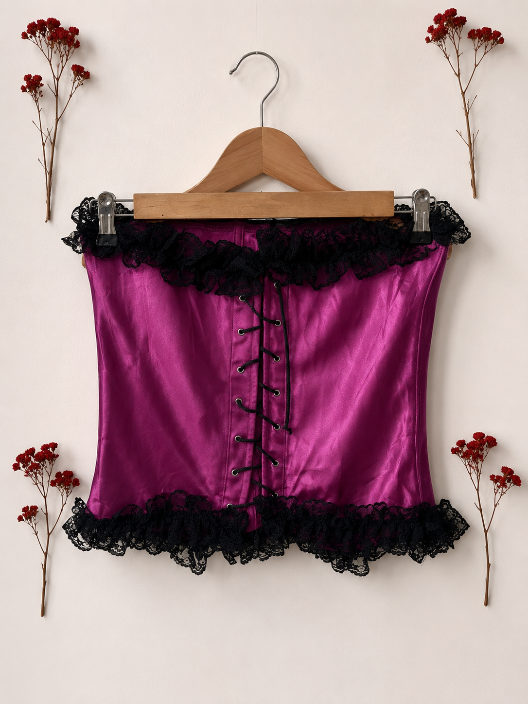 Y2K Purple Satin Korse