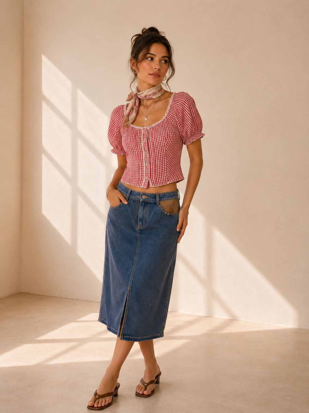 Y2K Western Blue Denim Etek