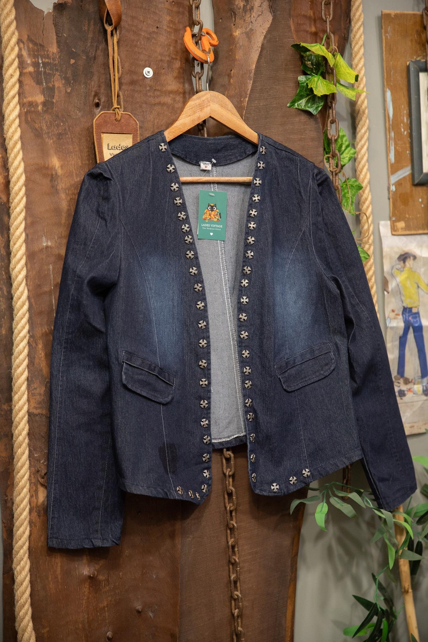 Zımba Detay Denim Ceket