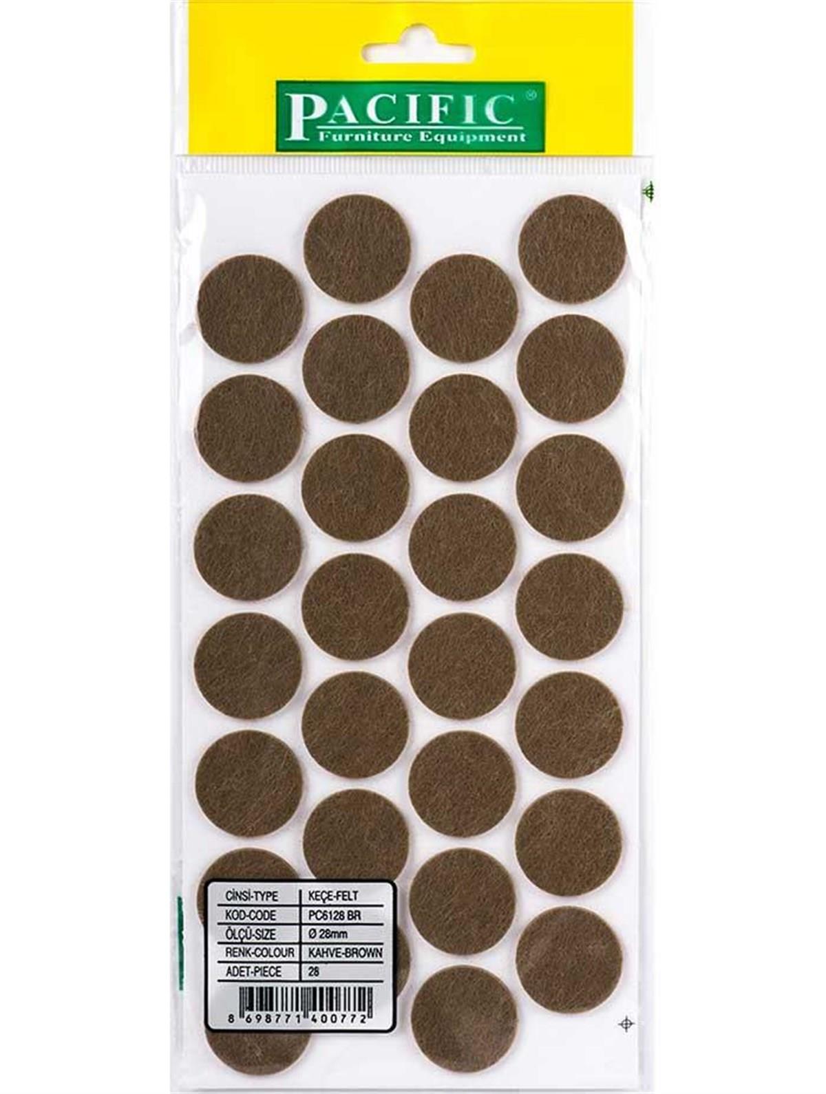 28 mm Yapışkanlı Masa Sandalye Keçesi Zemin Koruyucu Keçe Yuvarlak 1 Paket