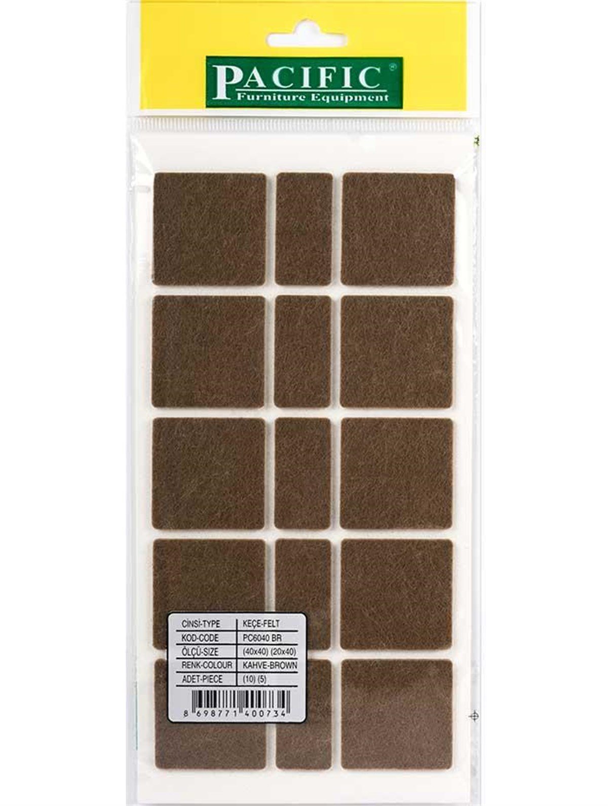 Yapışkanlı Masa Sandalye Keçesi Zemin Koruyucu Keçe 1 Paket ( 40 x 40 )(40 X 20)