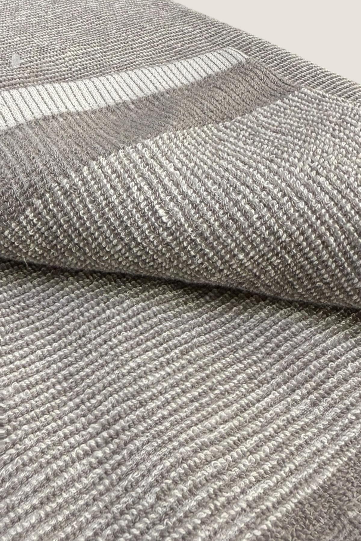%100 PAMUK ÇİZGİLİ PLAJ HAVLUSU KAHVE 70X140