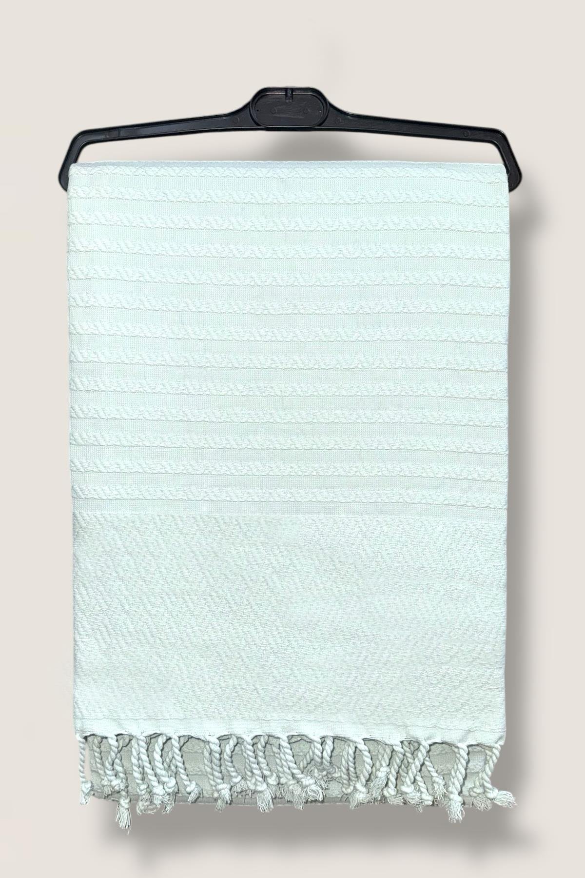 %100 PAMUK ÖRTÜ TV BATTANİYESİ ŞAL YEŞİL 97X163