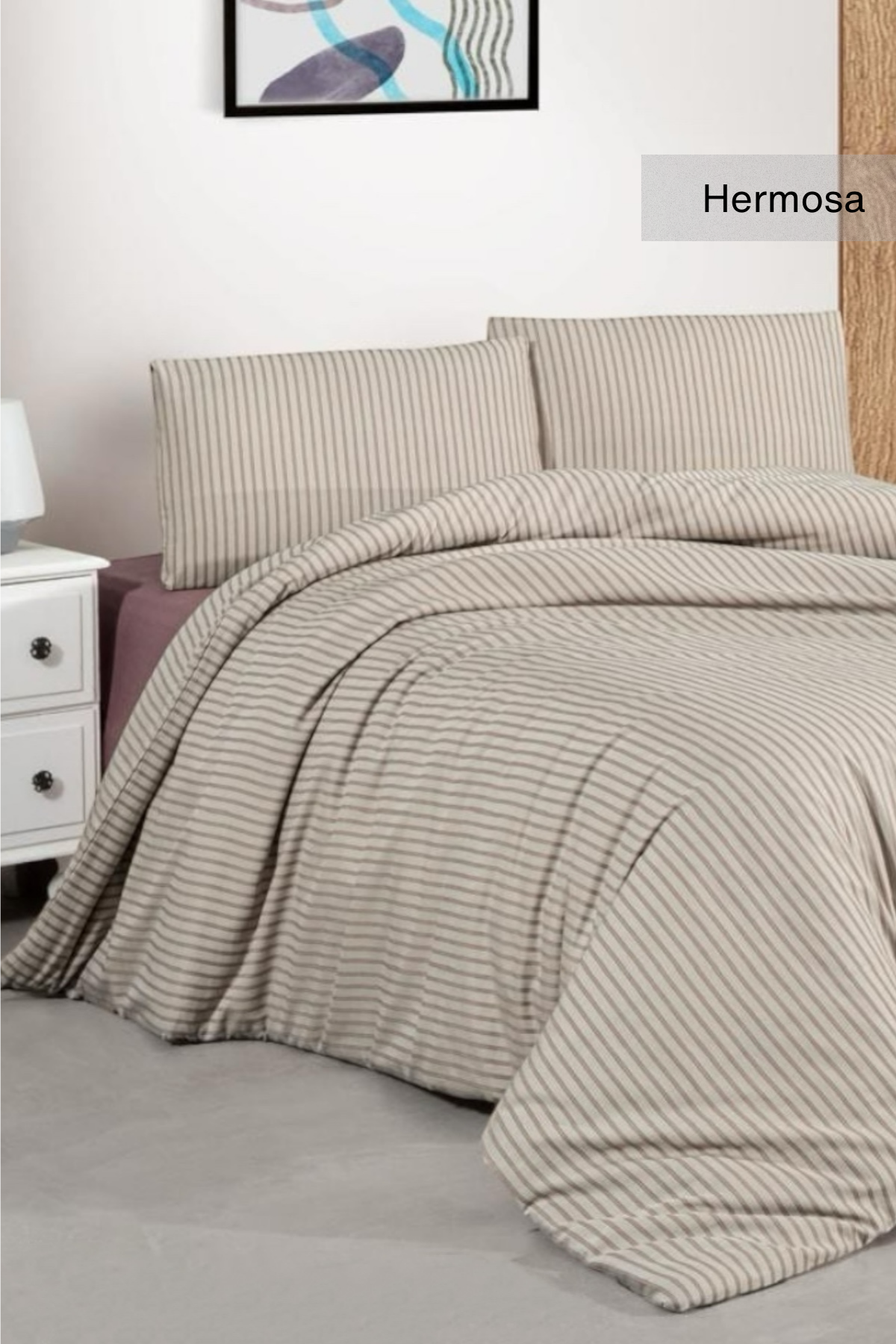 ÇİFT KİŞİLİK %100 PAMUK İPLİKTEN BOYALI NEVRESİM 200X220 ÇARŞAF 225X260 YASTIK KILIFI 50X70(2ADET) HERMOSA