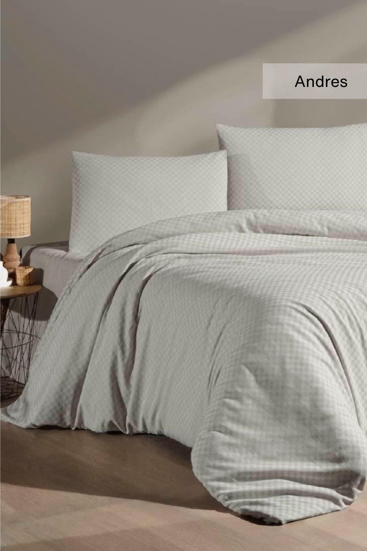 ÇİFT KİŞİLİK %100 PAMUK İPLİKTEN BOYALI NEVRESİM 200X220 ÇARŞAF 225X260 YASTIK KILIFI 50X70(2ADET) ANDRES