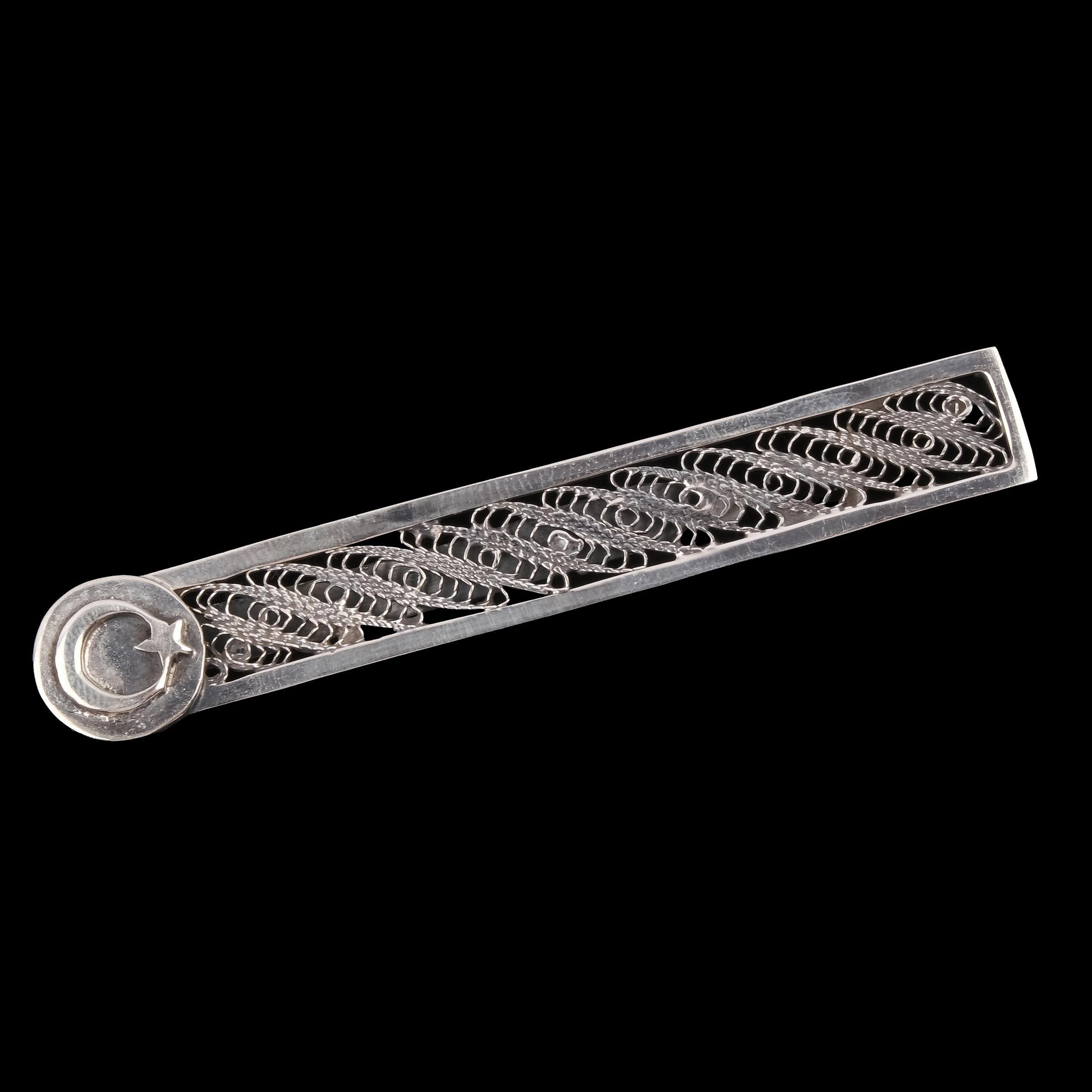 AY YILDIZ MOTİFLİ GÜMÜŞ KRAVAT İĞNESİ 3 (7,57 GR)