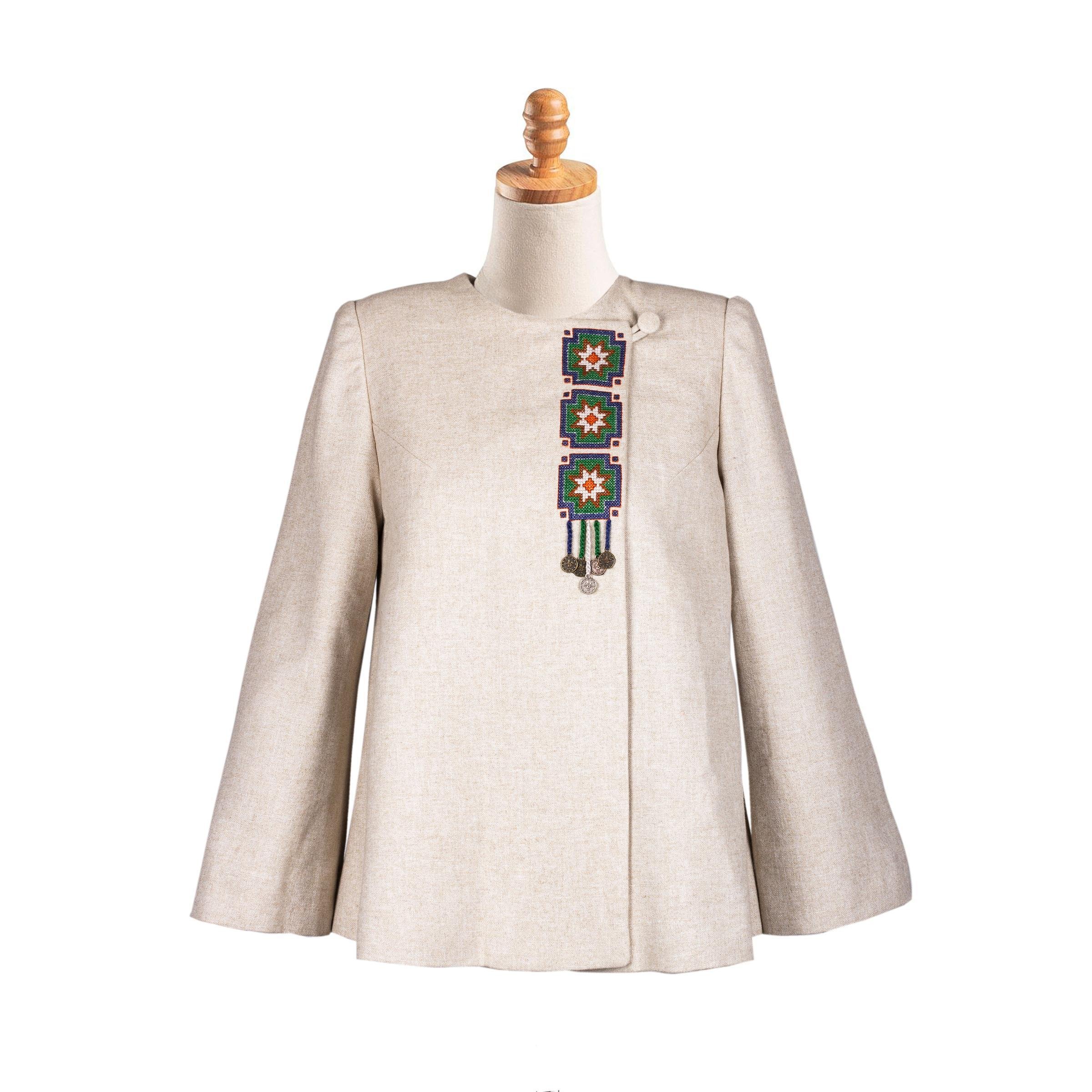 KANAVİÇE KETEN CEKET VE ÇANTA