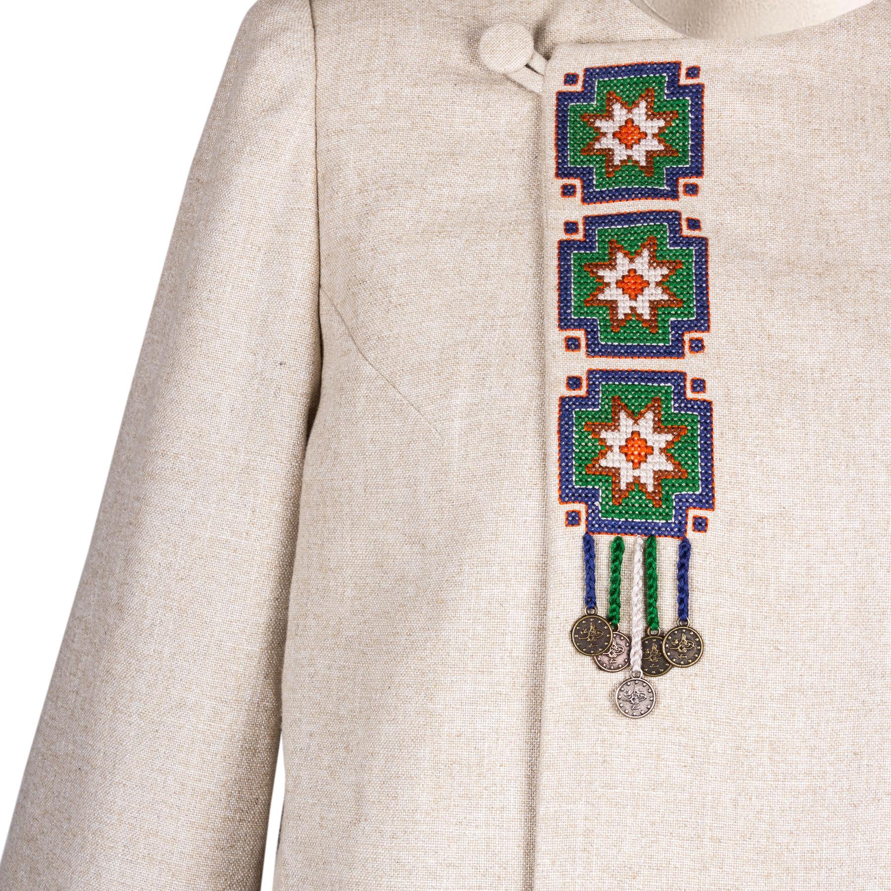 KANAVİÇE KETEN CEKET VE ÇANTA