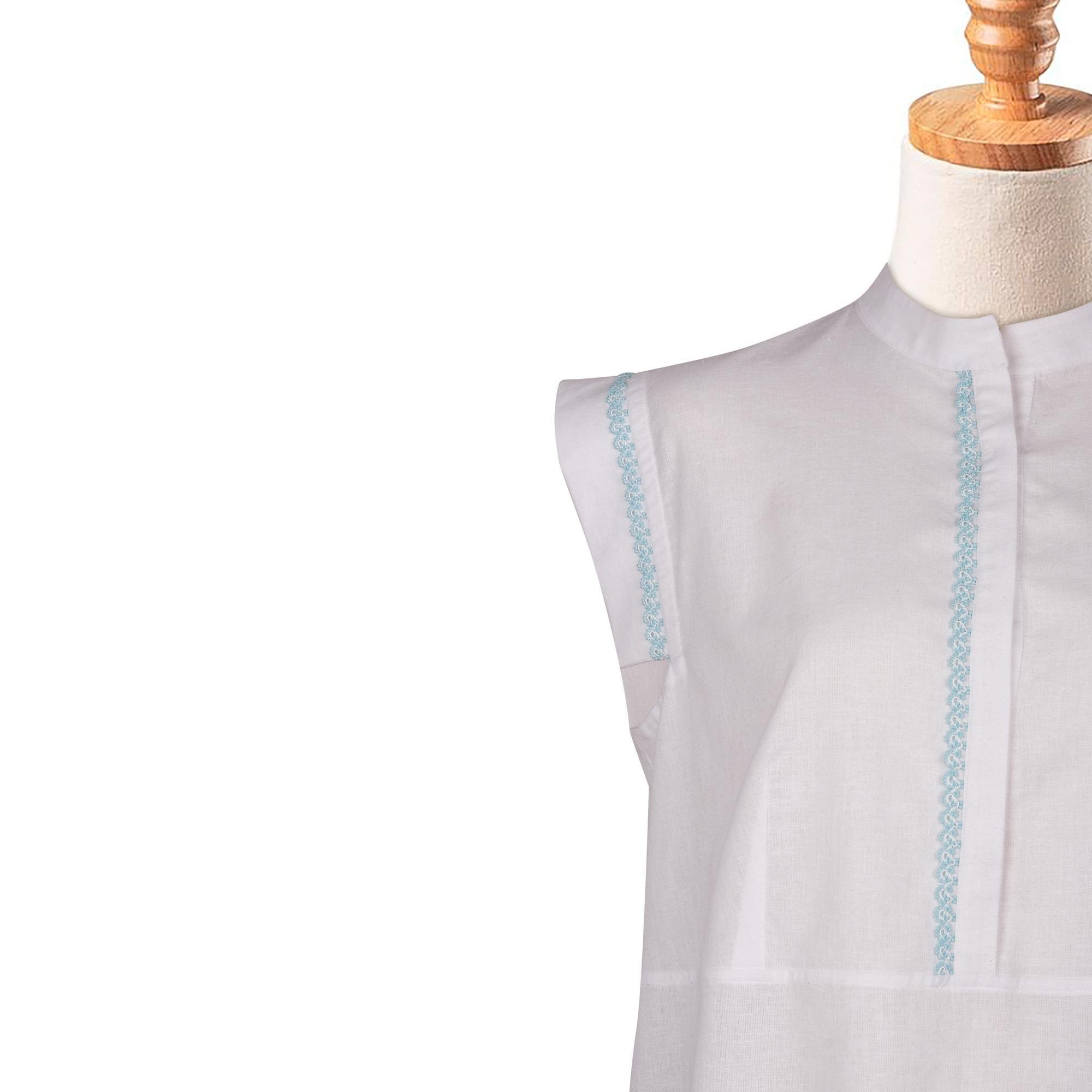 MAVİ BONCUK OYALI GÖMLEK