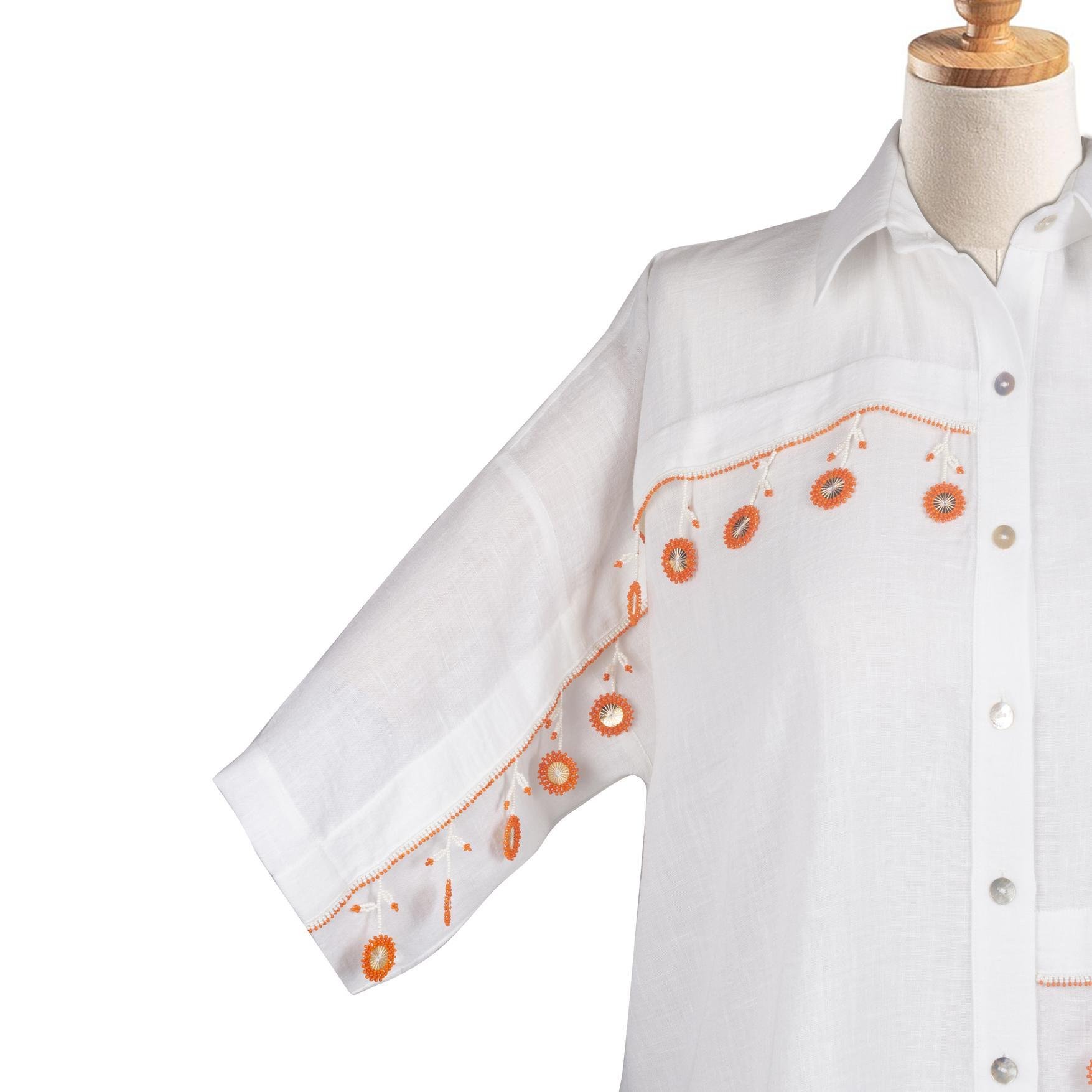 MODERN KESİM TURUNCU GÜNEŞ OYALI GÖMLEK