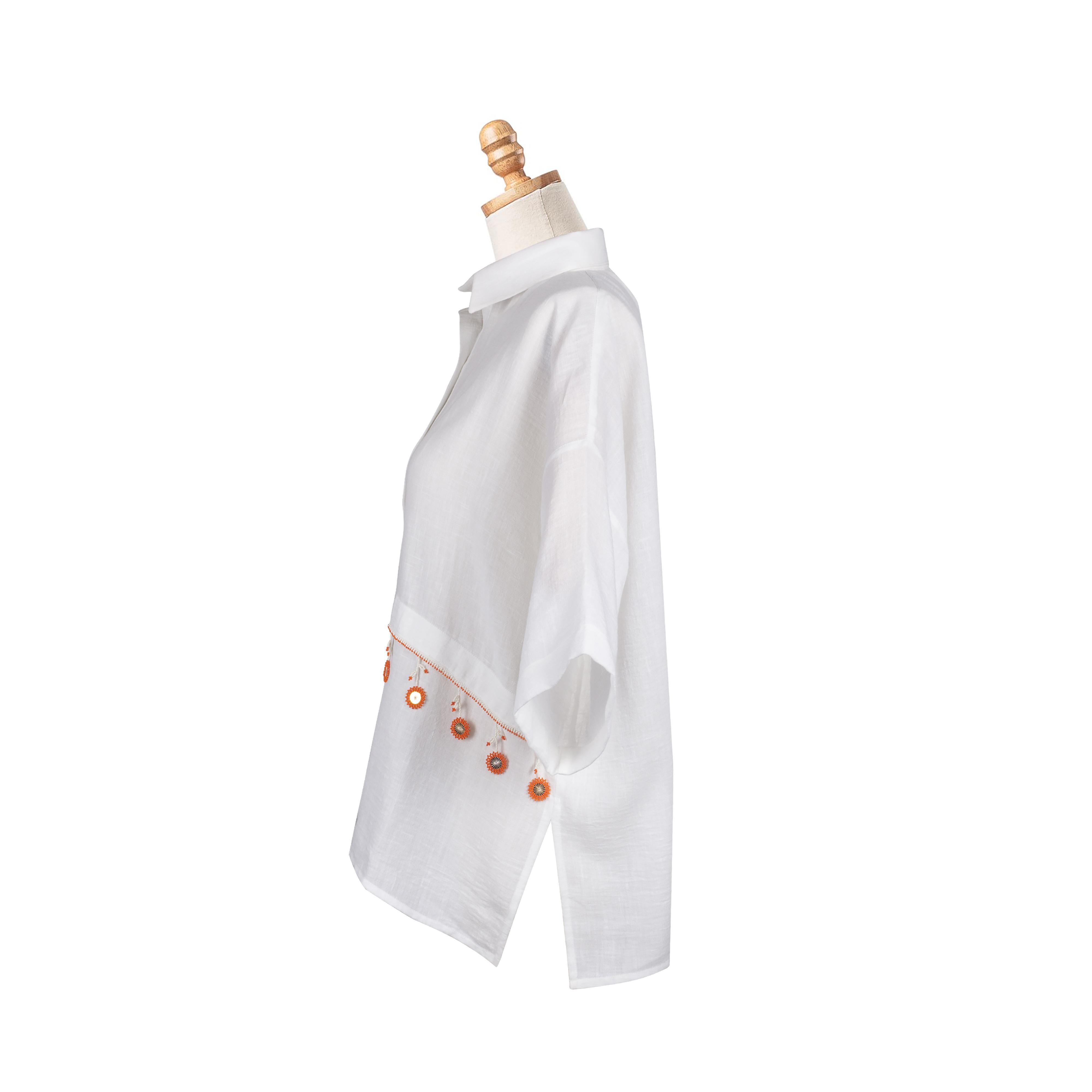 MODERN KESİM TURUNCU GÜNEŞ OYALI GÖMLEK