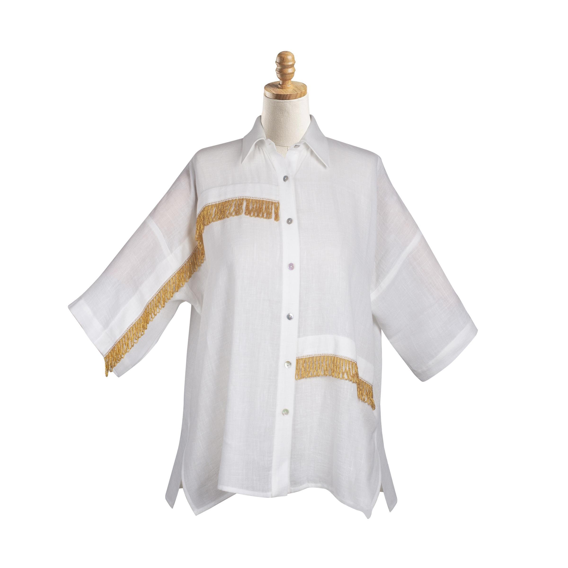 SARI BONCUK OYALI KOTON GÖMLEK