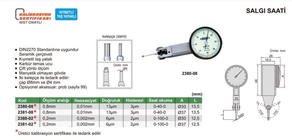 Insize 2380-08 Salgı Saati