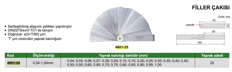 Insize 4601-25 Filler Çakısı