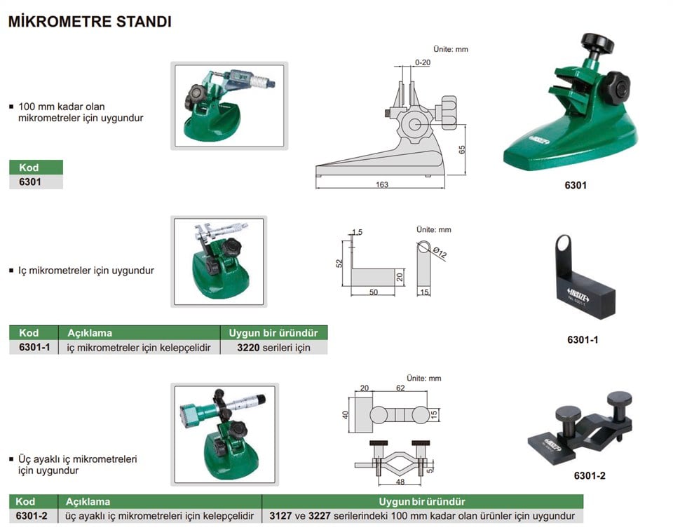 Insize 6301 Mikrometre Standı