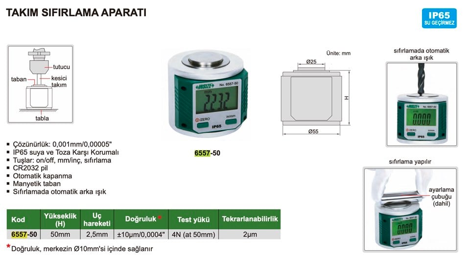 Insize 6557-50 Dijital Sıfırlama Cihazı (Z sıfırlama)