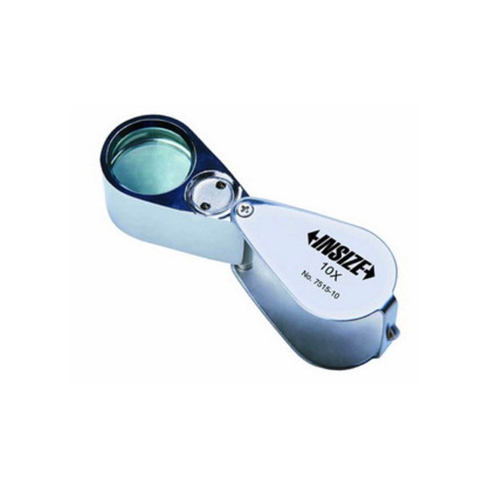 Insize 7515-10 Işıklı Katlanabilir Büyüteç (10X)