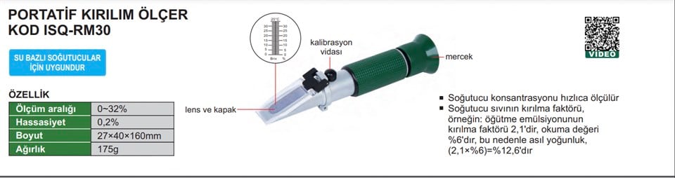 Insize ISQ-RM30 Portatif Kırılım Ölçer (Refraktometre)