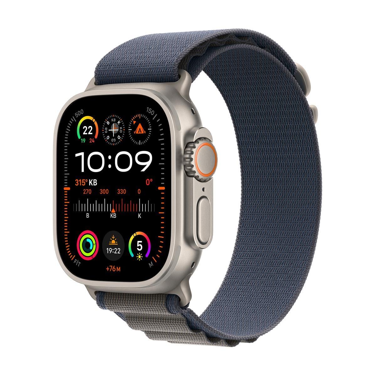 Apple Watch Ultra 2 GPS + Cellular 49mm Titanyum Kasa ve Mavi Alpine Kordon - MREK3TU/A