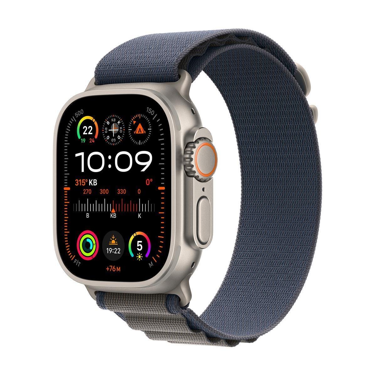 Apple Watch Ultra 2 GPS + Cellular 49mm Titanyum Kasa ve Mavi Alpine Kordon - MREK3TU/A