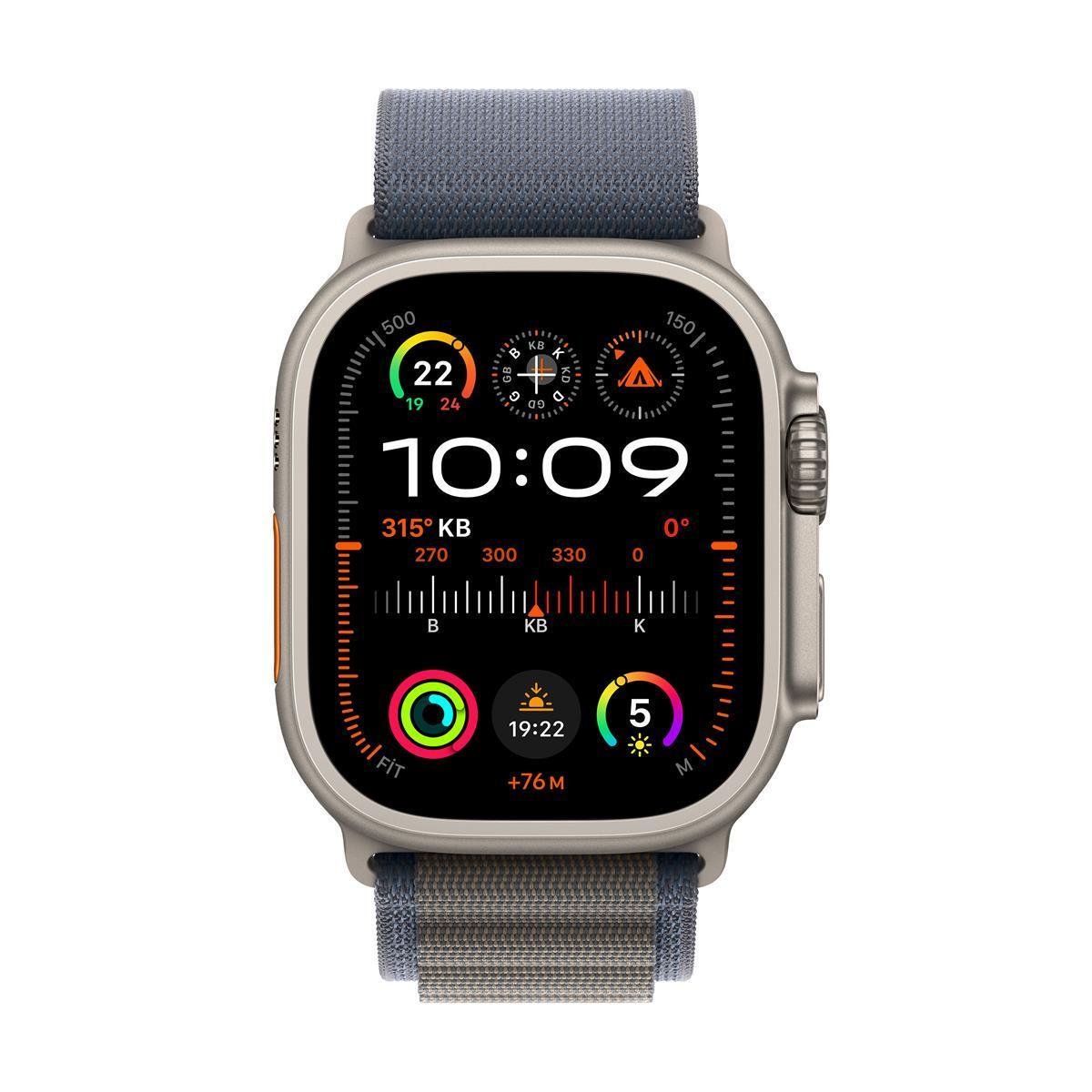 Apple Watch Ultra 2 GPS + Cellular 49mm Titanyum Kasa ve Mavi Alpine Kordon - MREK3TU/A