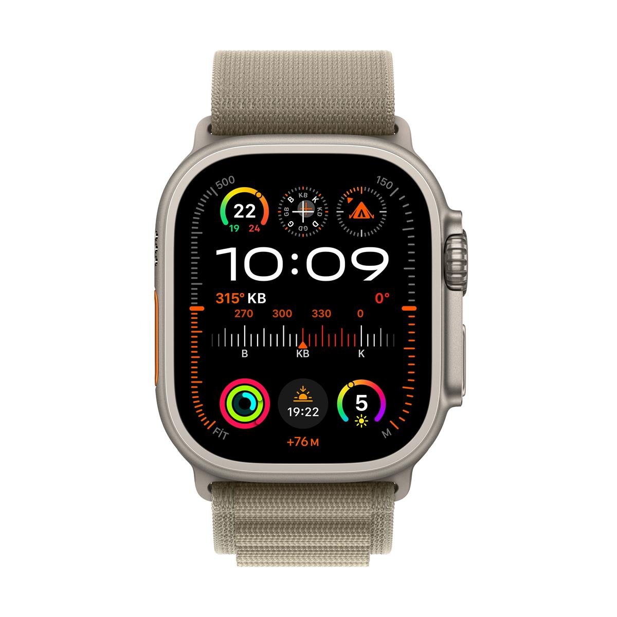 Apple Watch Ultra 2 GPS + Cellular 49mm Titanyum Kasa ve Zeytin Yeşili Alpine Kordon (Küçük) - MREX3TU/A