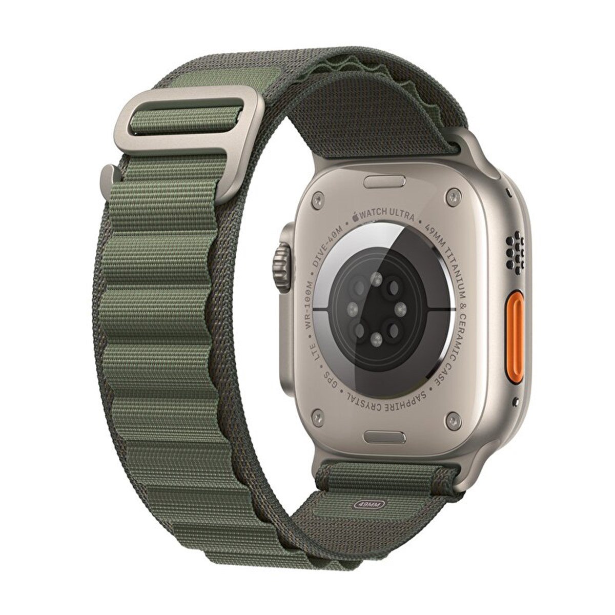 Apple Watch Ultra GPS + Cellular 49mm Titanyum Kasa ve Yeşil Alpine Loop - Büyük Boy MQFP3TU/A