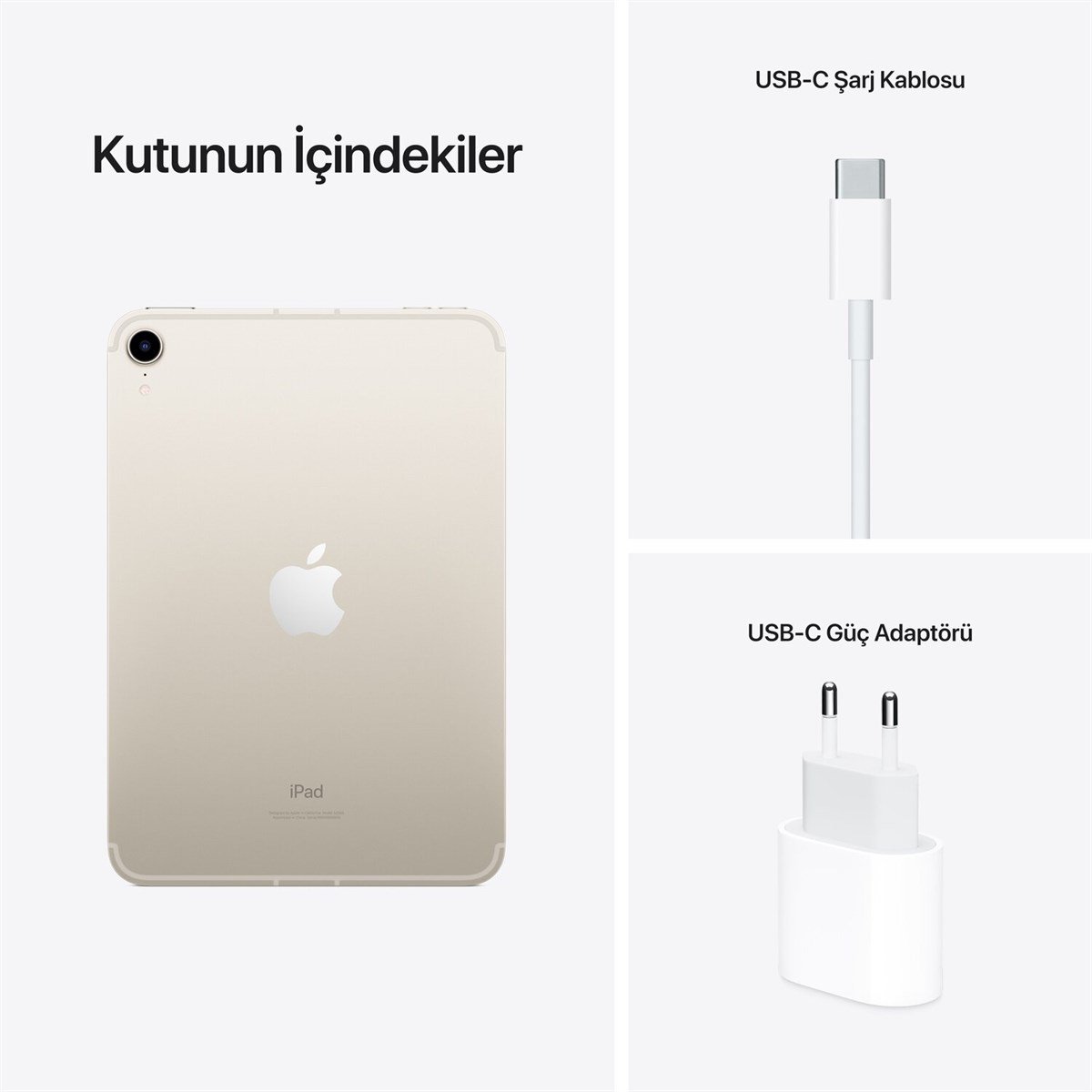 iPad mini 8.3” Wi-Fi + Cellular 256GB Yıldız Işığı MK8H3TU/A