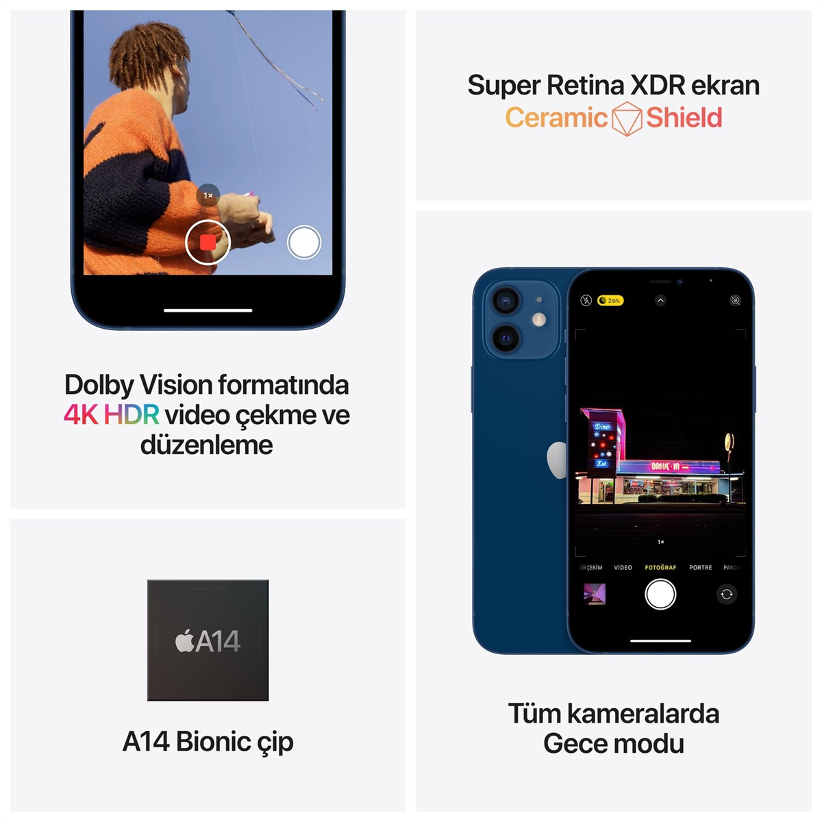 iPhone 12 mini Siyah 128GB MGE33TU/A